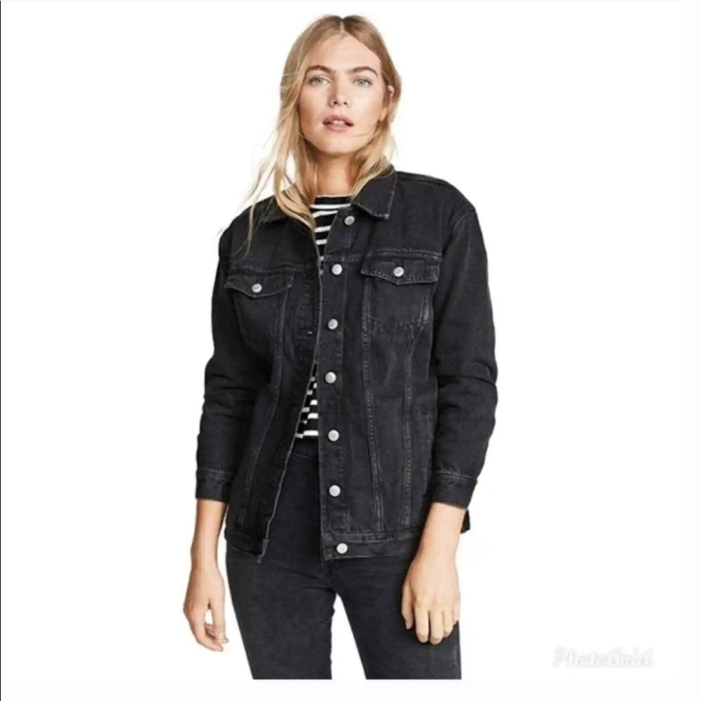 Madewell Oversized Black Denim Jacket, size Medium